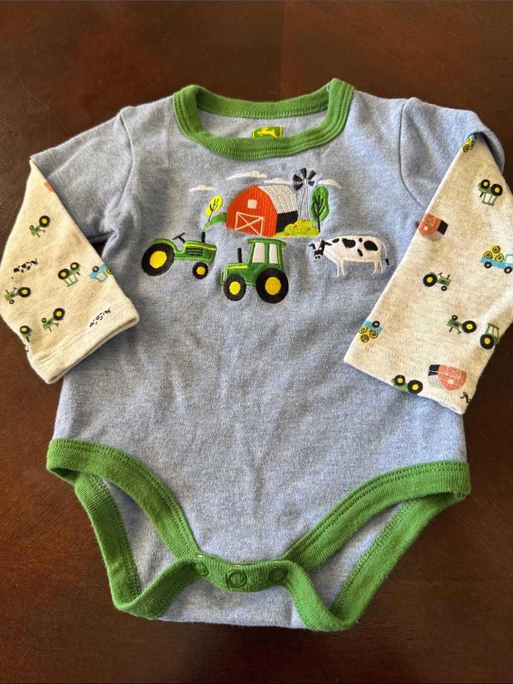 John Deere Blue and Green Tractor Farm One-Piece